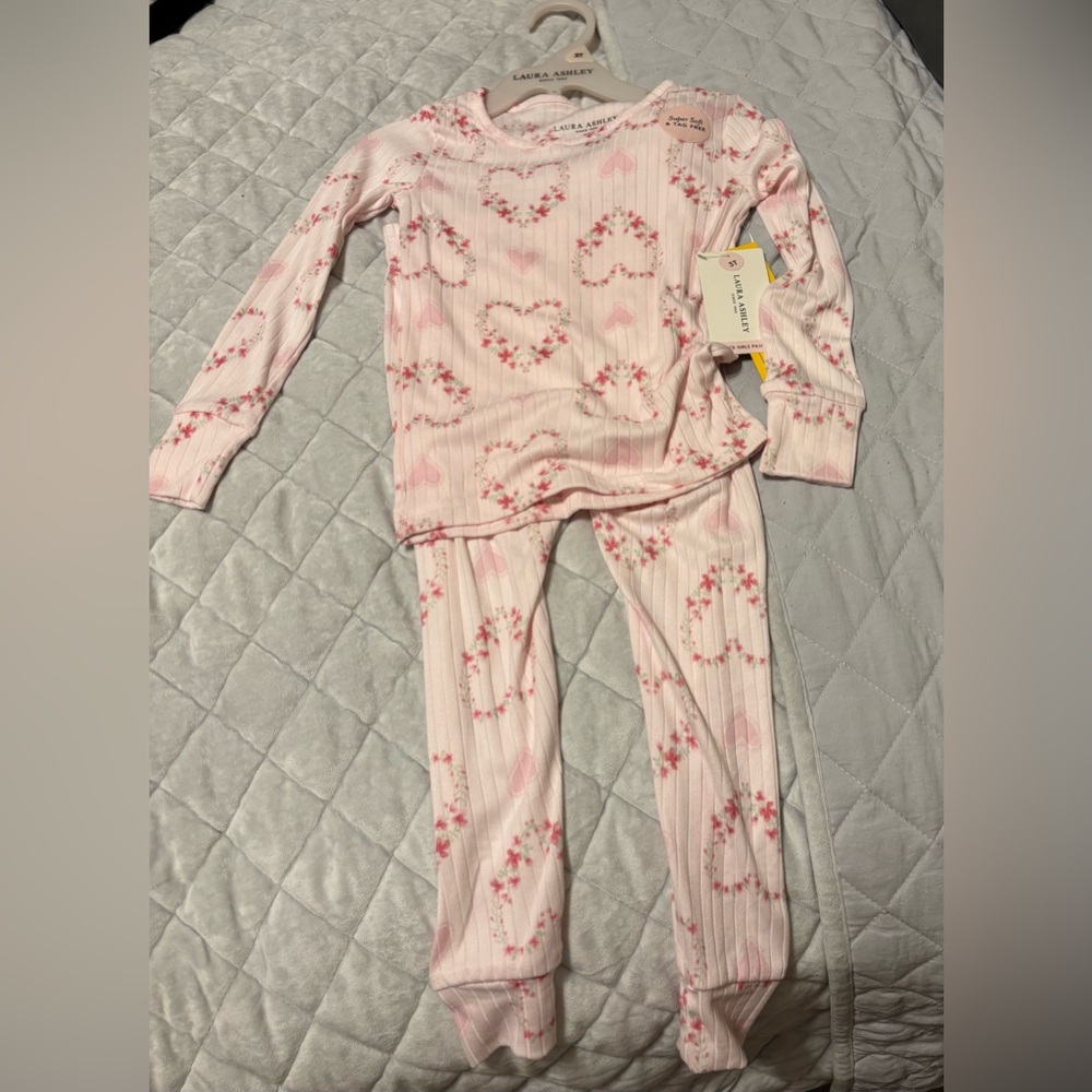 pink and heart pj set